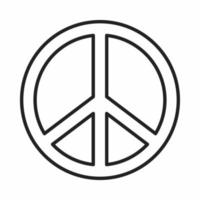 símbolo de estilo de contorno de paz vetor