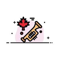 modelo de banner de vetor de ícone cheio de linha plana de alto-falante do canadá