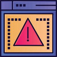 modelo de banner de ícone de vetor de ícone de cor plana de erro de codificação de computação