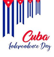 dia da independência de cuba banner com bandeira vetor