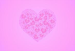 grande coração makde de mini corações em rosa vetor