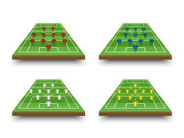 formação da escalação de futebol e táticas no campo de perspectiva vetor