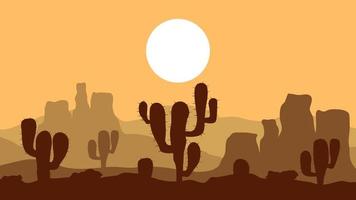 paisagem do sol do deserto vetor