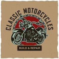 design clássico de camisetas de motocicletas vetor