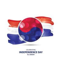 cartão do dia da independência da coreia do sul vetor