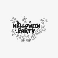design de festa de halloween com ilustração vetorial de design criativo vetor