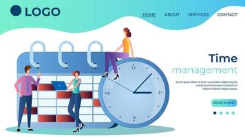 time-management.control do workflow.online guide.the template da landing page.flat vector illustration.