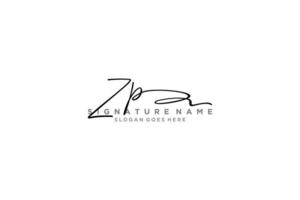 modelo de logotipo de assinatura de carta inicial zp design elegante ícone de vetor de modelo de símbolo de sinal de logotipo
