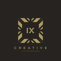 ix vetor de modelo de logotipo de monograma de ornamento de luxo de letra inicial