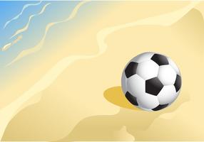 Bola de futebol em um vetor de praia de areia