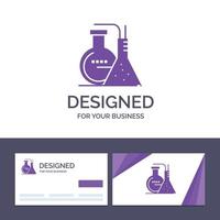 cartão de visita criativo e modelo de logotipo ilustração em vetor de energia de laboratório de reação química