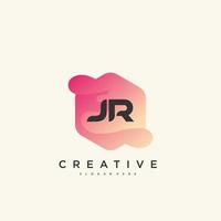 jr letra inicial logotipo colorido ícone modelo design elementos vetor arte.