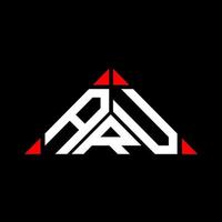 aru letter logo design criativo com gráfico vetorial, aru logotipo simples e moderno em forma de triângulo. vetor