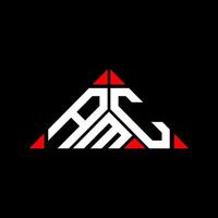 design criativo do logotipo da carta amc com gráfico vetorial, logotipo simples e moderno da amc em forma de triângulo. vetor