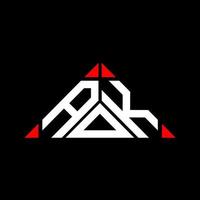 aok letter logo design criativo com gráfico vetorial, aok logotipo simples e moderno em forma de triângulo. vetor