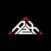 design criativo do logotipo da carta azx com gráfico vetorial, logotipo simples e moderno azx em forma de triângulo. vetor