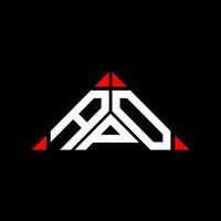 design criativo do logotipo da carta apo com gráfico vetorial, logotipo simples e moderno apo em forma de triângulo. vetor