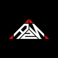 design criativo do logotipo da carta azn com gráfico vetorial, logotipo simples e moderno azn em forma de triângulo. vetor