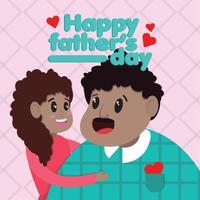 ilustração vetorial de homem e menina de cartão de dia dos pais feliz vetor