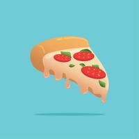 pizza isolada com queijo e calabresa ilustração vetorial de fast food vetor