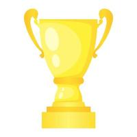 Copa do campeão do troféu de ouro do vetor. prêmio do campeonato para o primeiro lugar. símbolo da vitória isolado no fundo branco. vetor