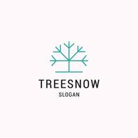 floresta de neve de árvore para design de logotipo vetor