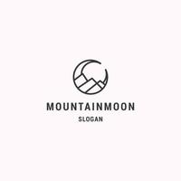 design de logotipo de vetor de montanha e lua
