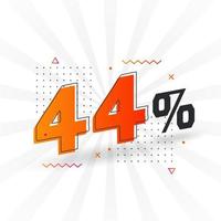 44 promoção de banner de marketing de desconto. 44 por cento de design promocional de vendas. vetor