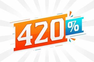 Promoção de banner de marketing de 420 descontos. 420 por cento de design promocional de vendas. vetor