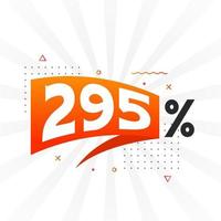 promoção de banner de marketing de 295 descontos. 295 por cento de design promocional de vendas. vetor