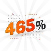 465 desconto promoção de banner de marketing. 465 por cento de design promocional de vendas. vetor