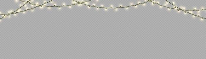 fundo isolado de luzes de Natal. guirlandas multicoloridas de luz de natal. lâmpada de natal brilhante guirlanda. para o ano novo e natal. efeito de luz. ilustração vetorial. vetor