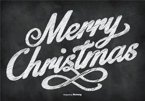 Chalkboard Style Happy Christmas Illustration vetor