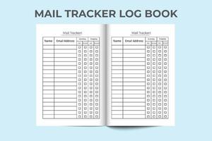 interior do livro de registro do verificador de correio. modelo de caderno de lista de verificação de correio. diários de entrada e saída do rastreador de correio. vetor interior do diário do rastreador de correio. interior do diário de bordo.