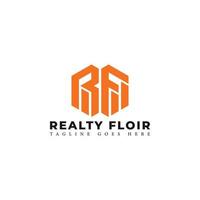 letra inicial abstrata rf ou fr logotipo na cor laranja isolado em fundo branco aplicado para logotipo de empresa de construção residencial também adequado para marcas ou empresas com nome inicial fr. vetor