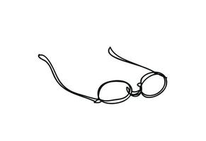 óculos em fundo branco, desenho de linha contínua, design vetorial vetor