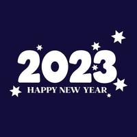 feliz ano novo 2023. design de número para cartões de felicitações, torne o momento do seu ano novo mais divertido. feliz ano novo 2023 banner, cartaz ou modelo de cartão. feliz Ano Novo vetor