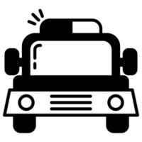 ícone de carro de ambulância com luz indicadora acesa vetor