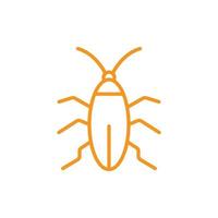 ícone de arte de linha de bug barata vetor eps10 laranja isolado no fundo branco. símbolo de contorno de insetos de barata em um estilo moderno simples e moderno para o design do seu site, logotipo e aplicativo móvel