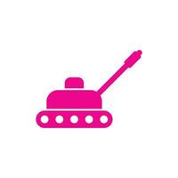 tanque de vetor rosa eps10 ou ícone sólido panzer isolado no fundo branco. máquina de combate ou símbolo cheio de batalha em um estilo moderno simples e moderno para o design do seu site, logotipo e aplicativo móvel