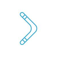 eps10 bumerangue de vetor azul ou ícone de linha de carma isolado no fundo branco. símbolo de contorno de seta para a frente ou para a direita em um estilo moderno simples e moderno para o design do seu site, logotipo e aplicativo móvel