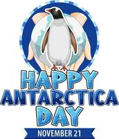feliz dia da Antártida design de cartaz vetor
