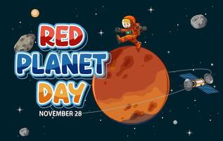 design de banner do dia do planeta vermelho vetor