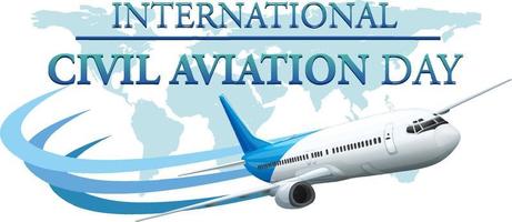 design de banner do dia mundial da aviação civil vetor