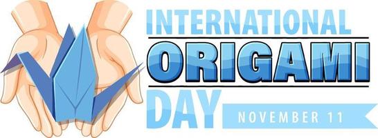 design de banner do dia internacional do origami vetor