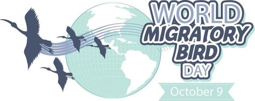 conceito de banner do dia mundial das aves migratórias vetor