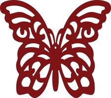 desenho de borboleta vermelha feito com linhas em um fundo branco com padrões específicos nele vetor