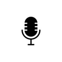 vetor de design de ícone plano simples de microfone
