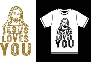 camiseta jesus amante. jesus te ama. design de t-shirt de natal design.typography vector design.