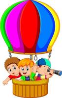 crianças em um balão vetor